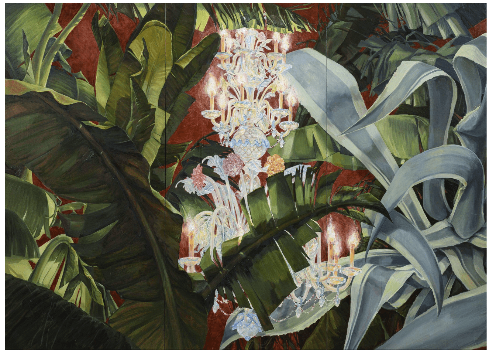 Kim Isul, Invitation, 2025, oil on canvas, triptych 190 x 90 cm each cm
