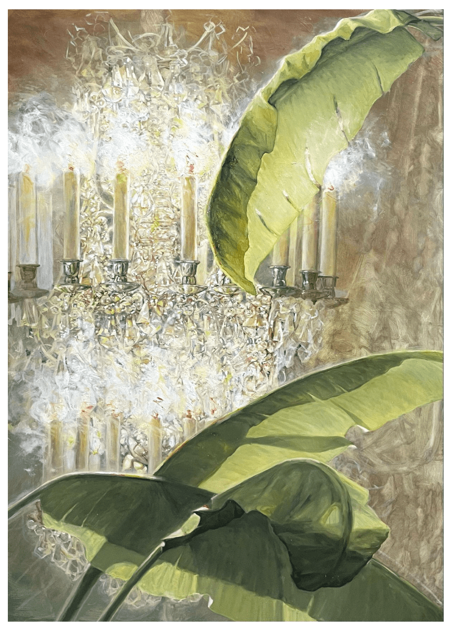 Kim Isul, The Curtain Rises, 2024, oil on canvas, 190 x 120 cm
